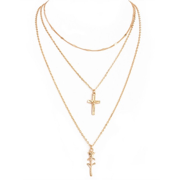 Brand New Gold Tone Layered Necklace - Picture 3 of 3